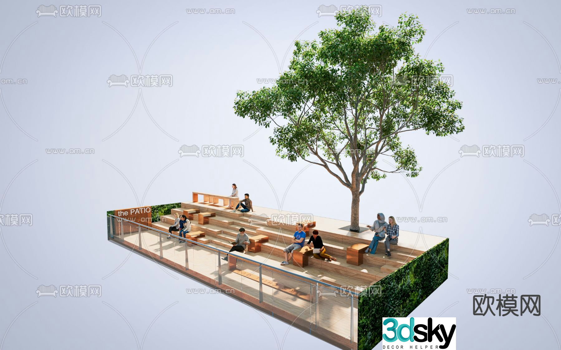 Stage grandstand ecological grandstand 3D model