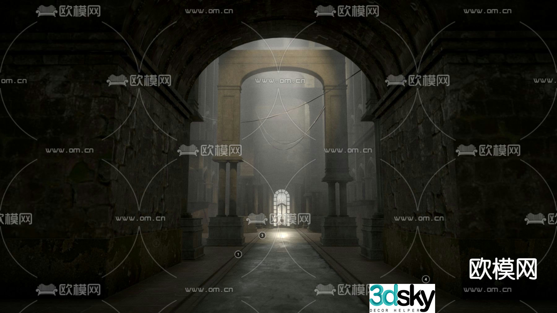 European ancient building castle 3D model