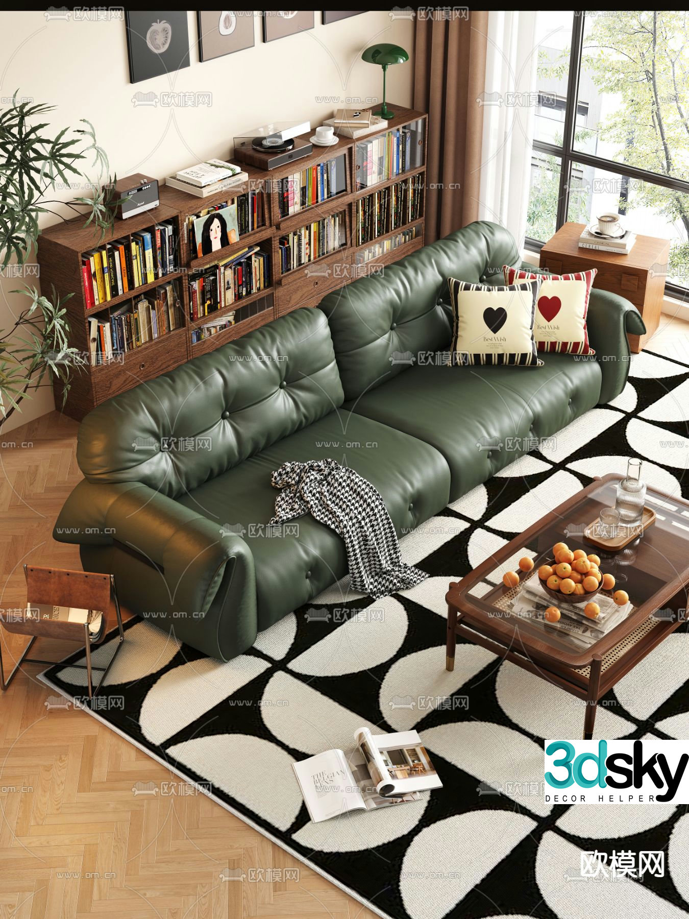 Middle-aged sofa multi-person sofa 3D model