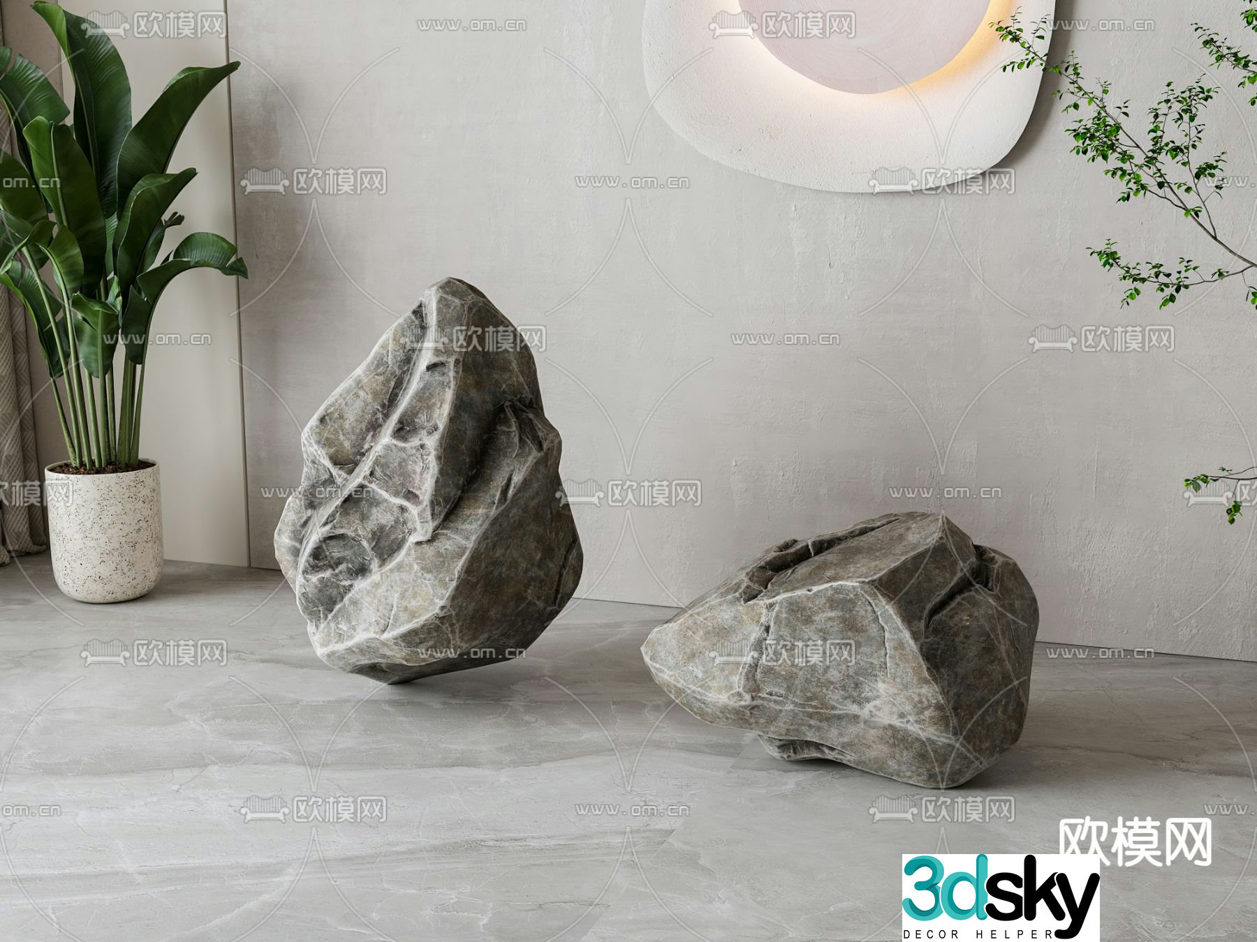 Landscape stone stone rough stone 3d model
