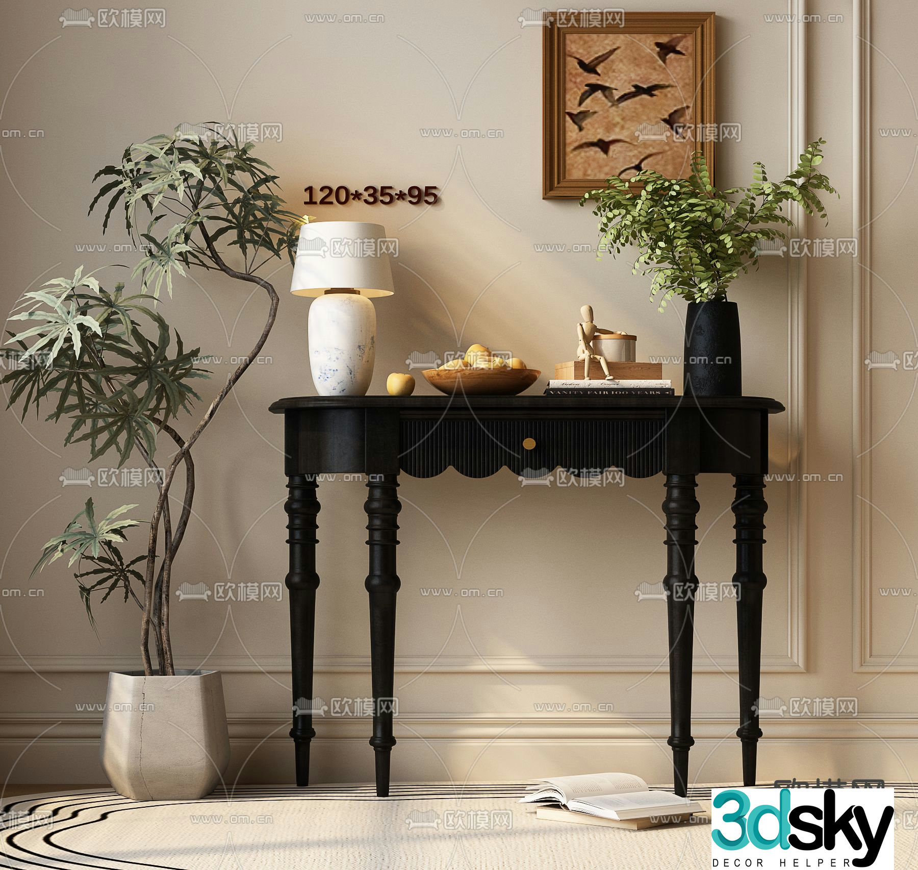 3d model of french style viewing platform