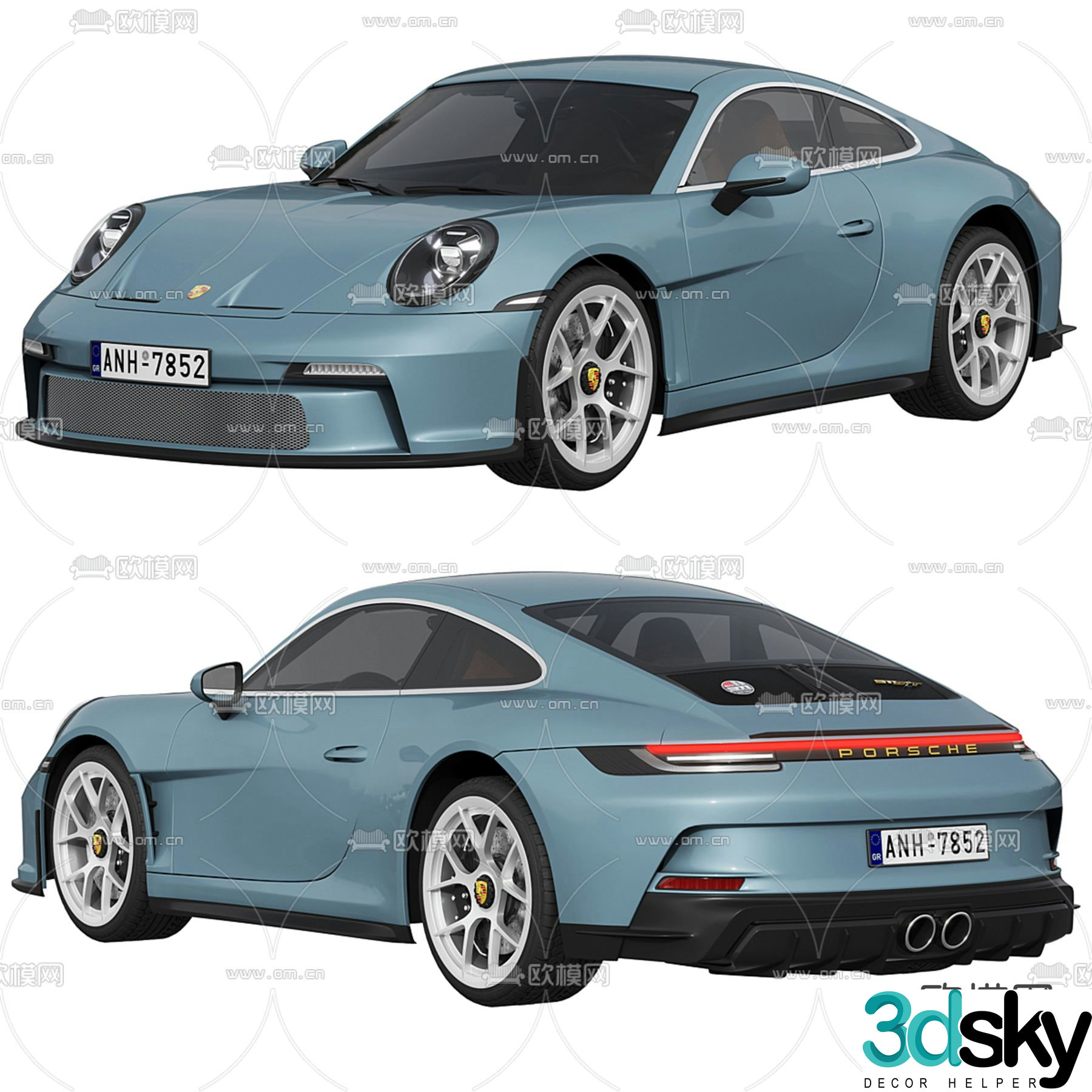 porsche 911st car sports car supercar 3d model
