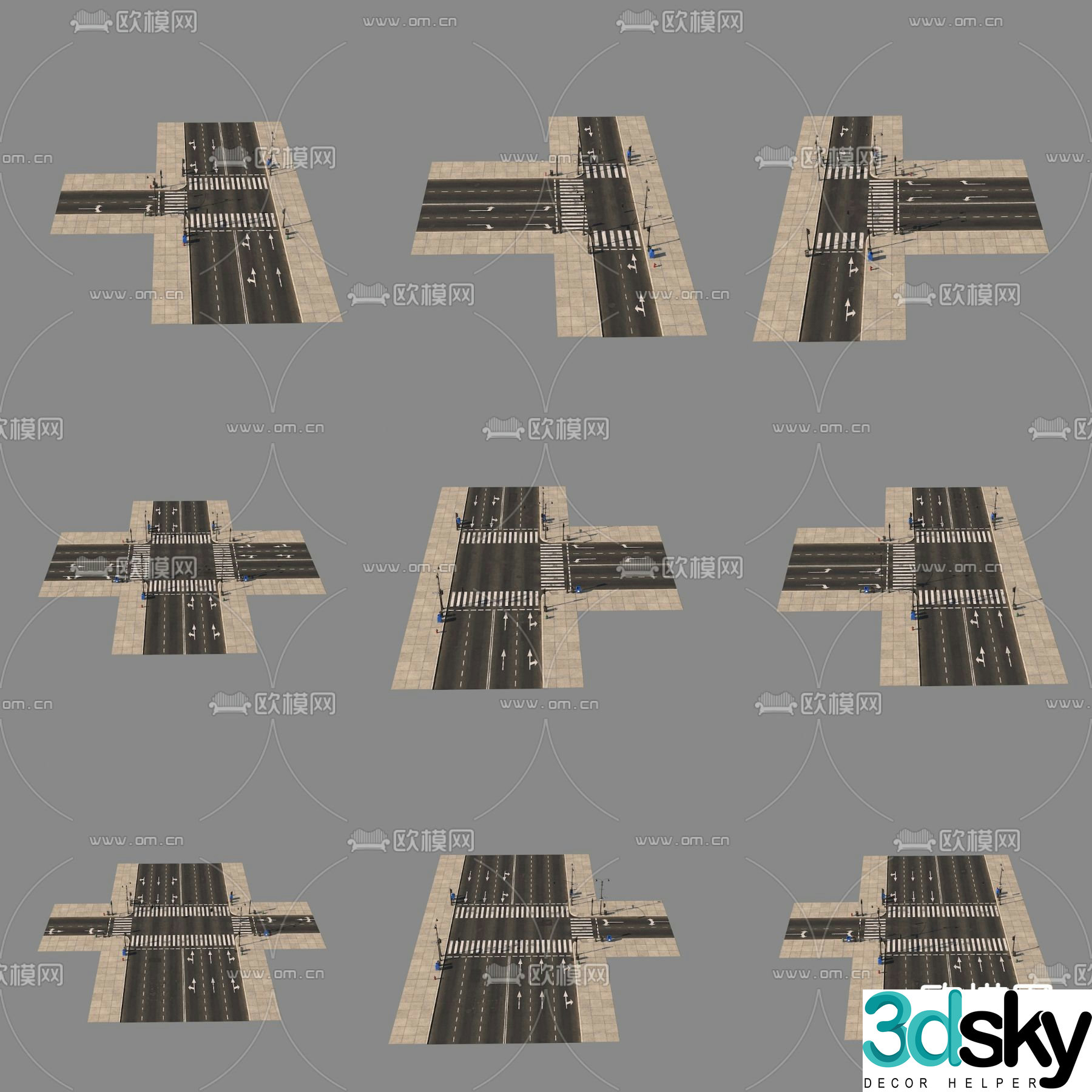 road road facilities 3d model