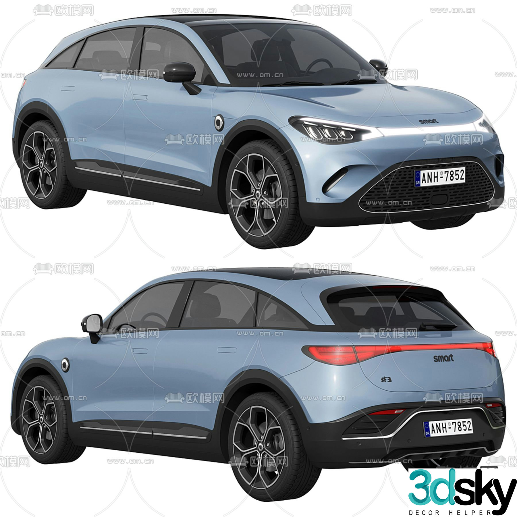SMART 3 new energy vehicle 3d model