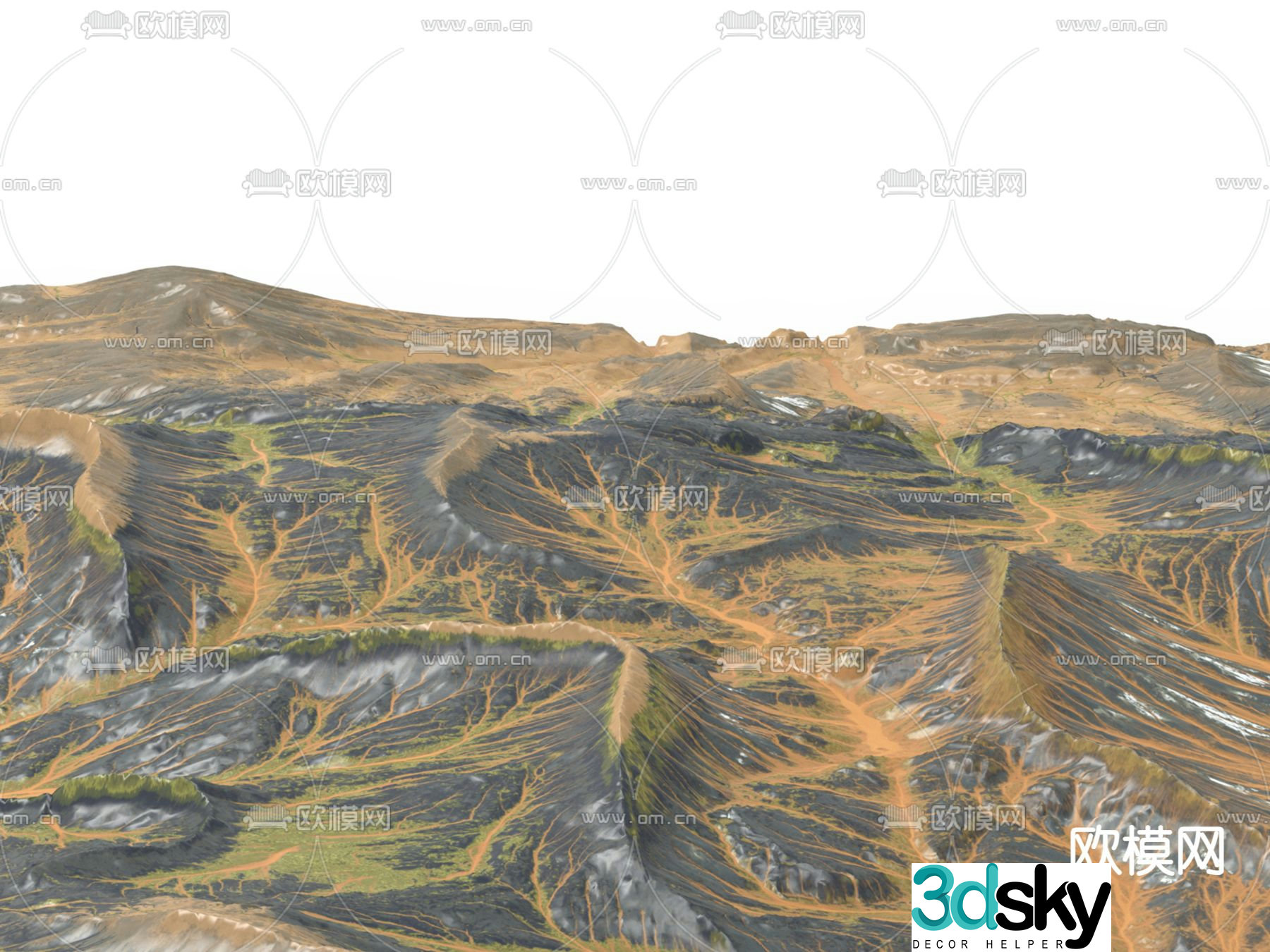 Outdoor landscape mountain range terrain 3d model