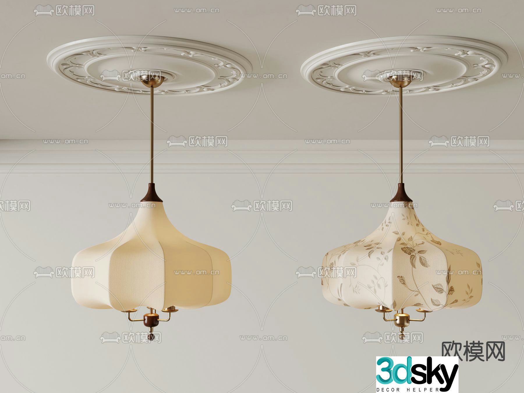 Medieval style chandelier hall chandelier 3d model