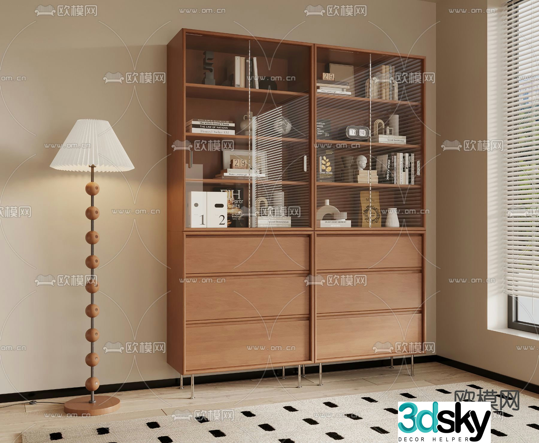 3D model of medieval style bookcase