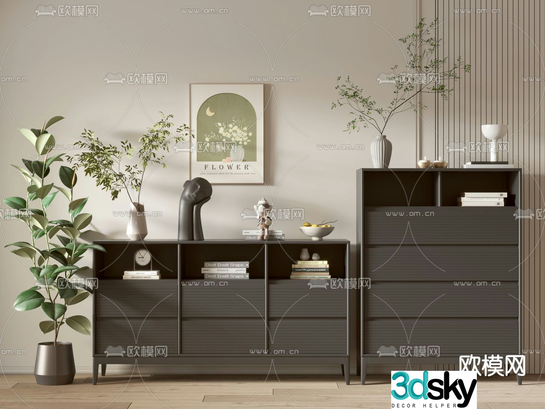 Modern entrance cabinet 3D model