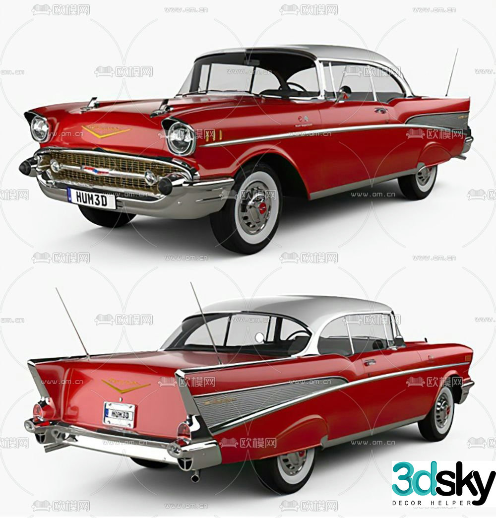 cadillac rocket retro car classic car 3d model