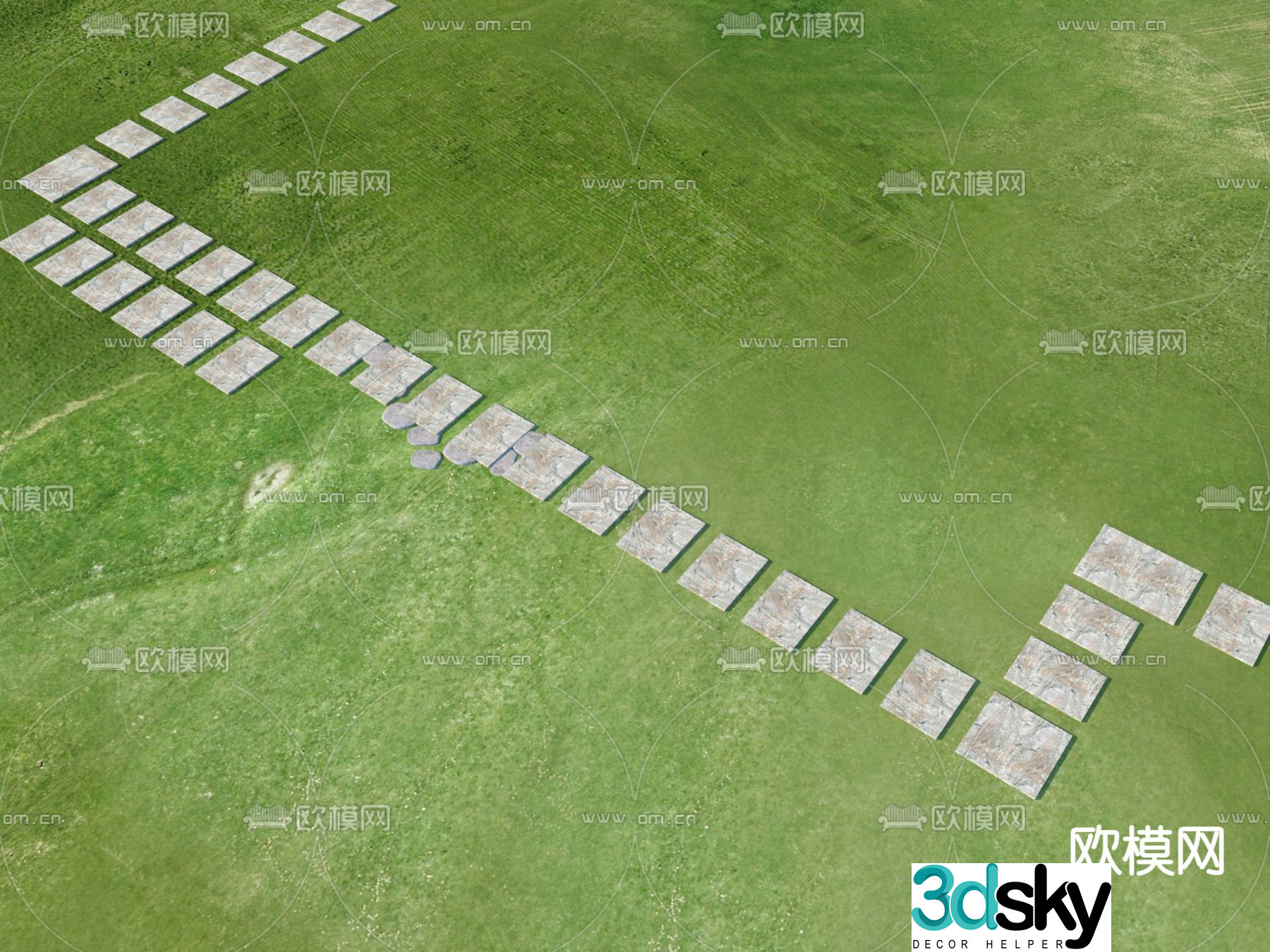Landscape Garden Road Park Tingbu 3D model