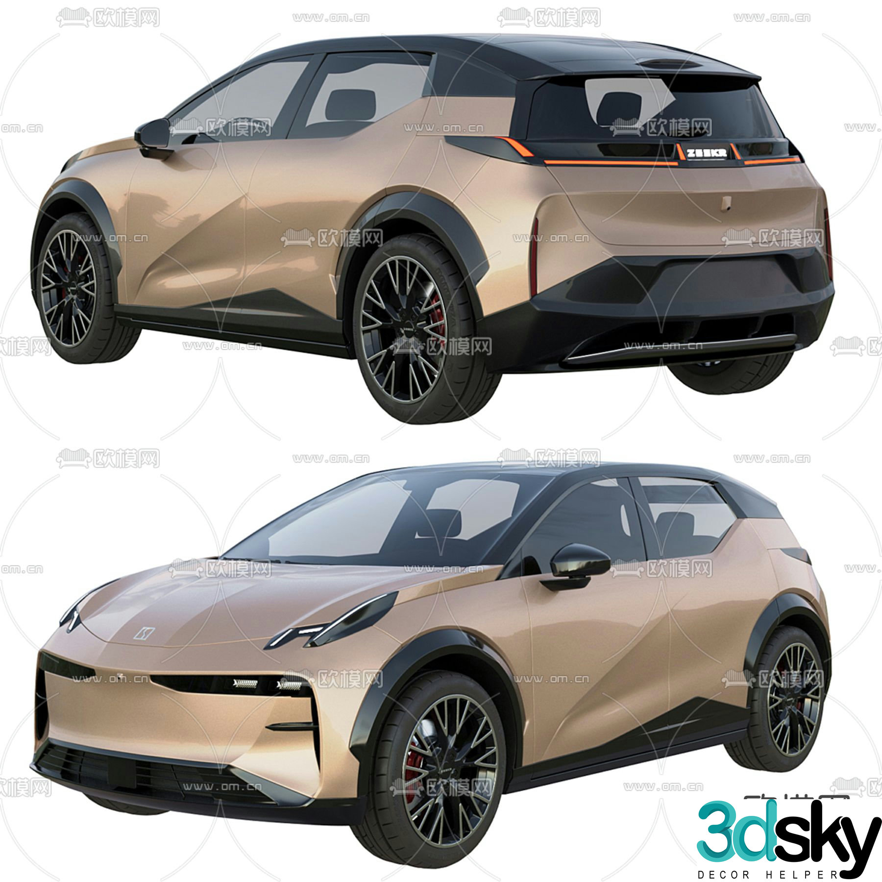 modern car sedan 3d model