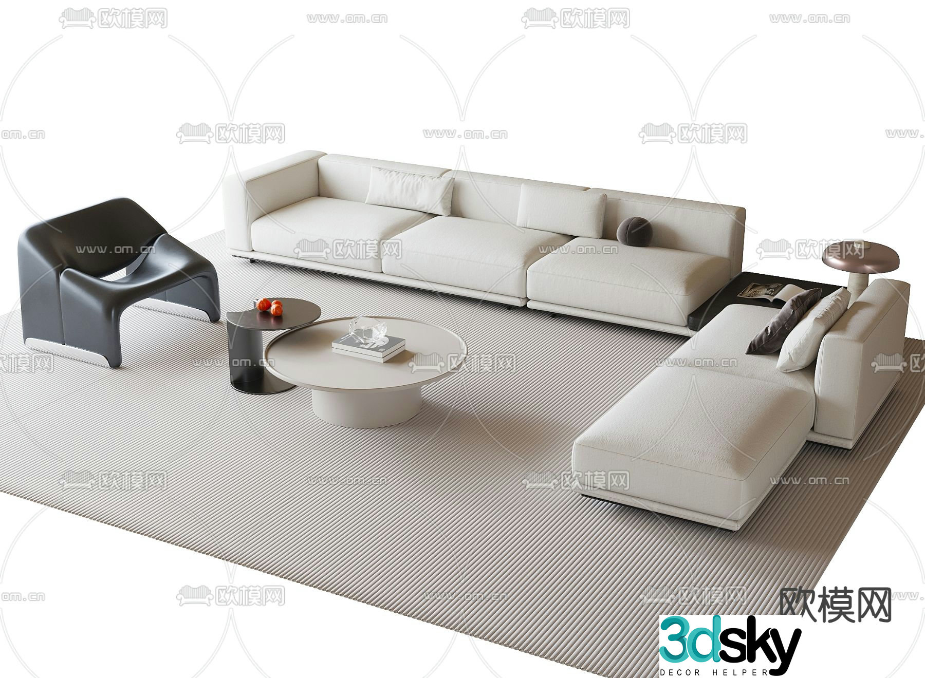 Modern modular sofa corner sofa 3d model