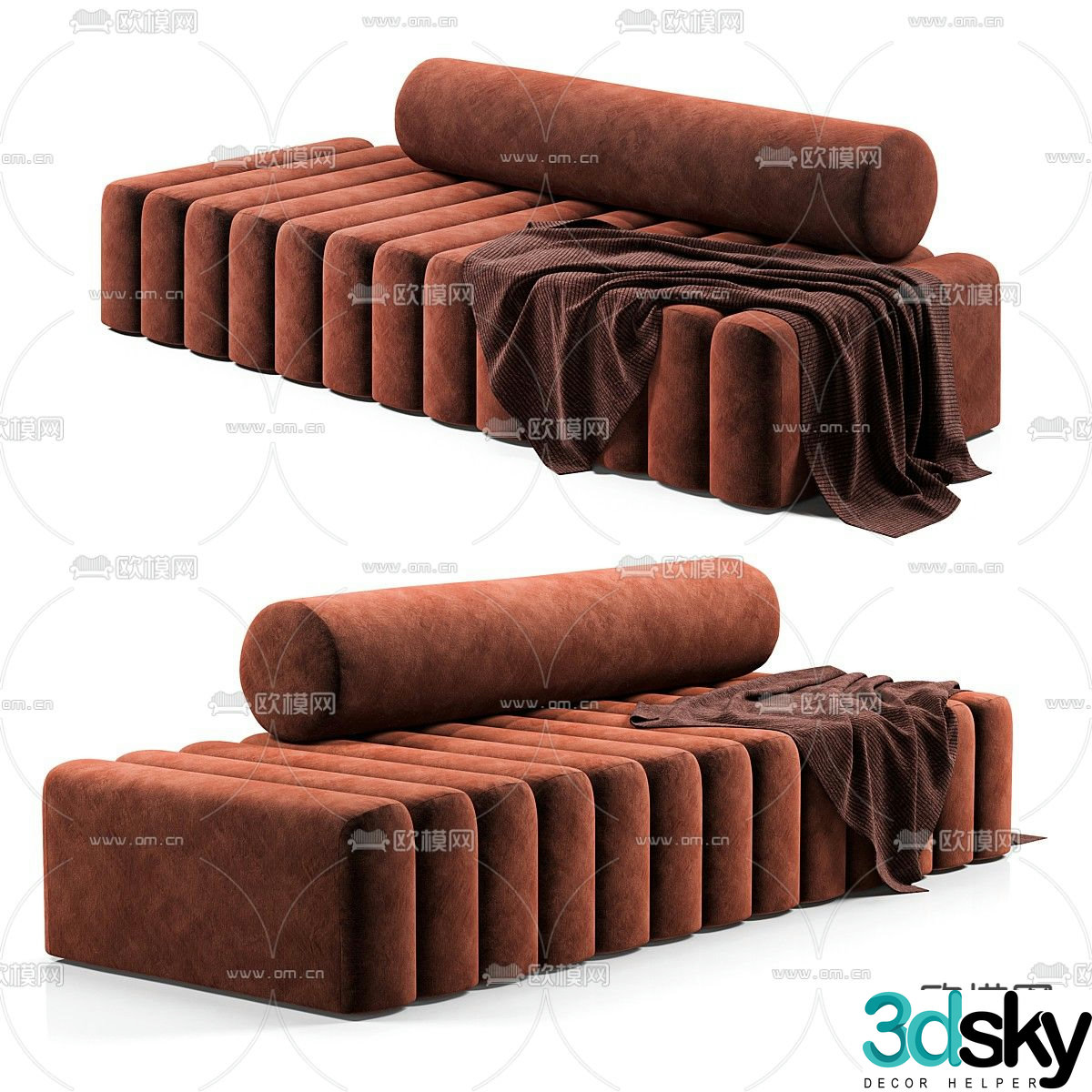 Murrmurr footrest bed end stool 3d model