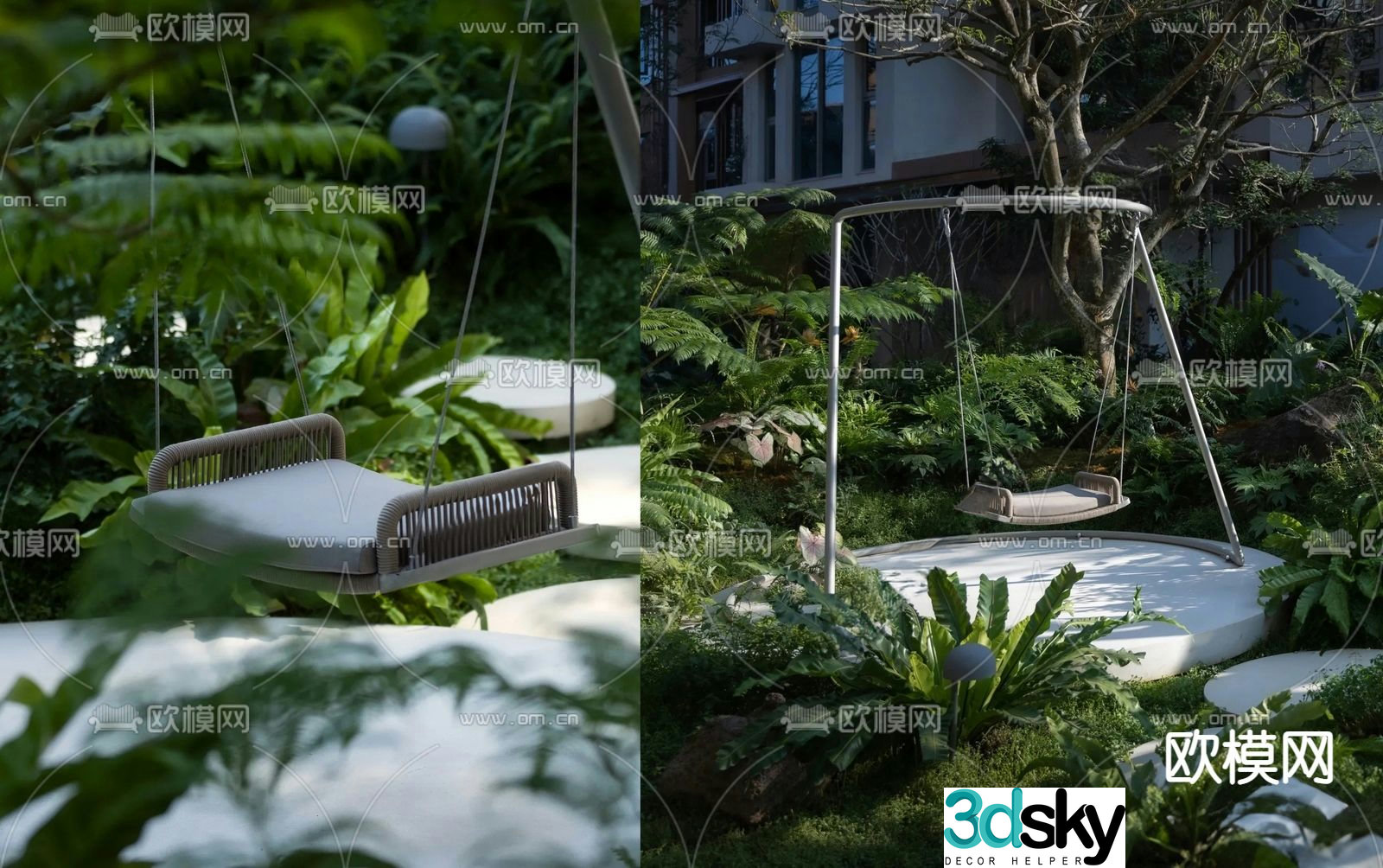 Outdoor swing chair garden swing 3d model