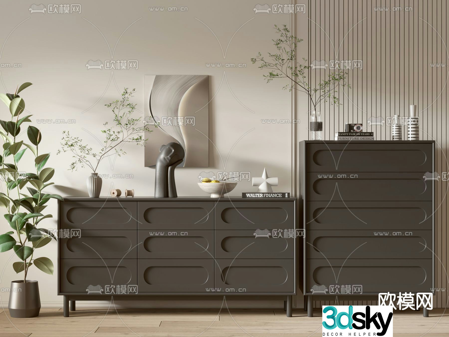 Modern chest of drawers chest of drawers 3d model
