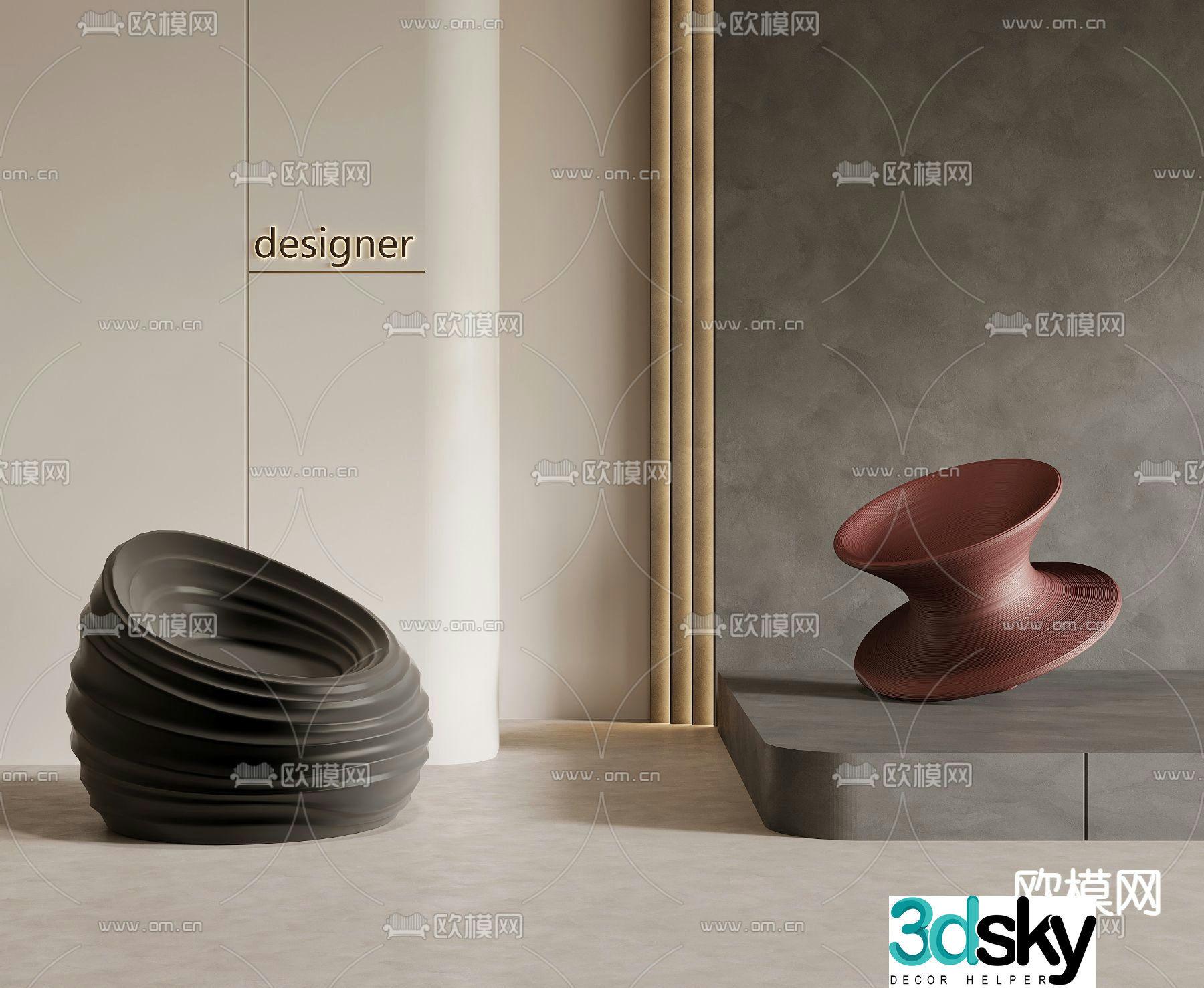 Modern lounge chair 3d model