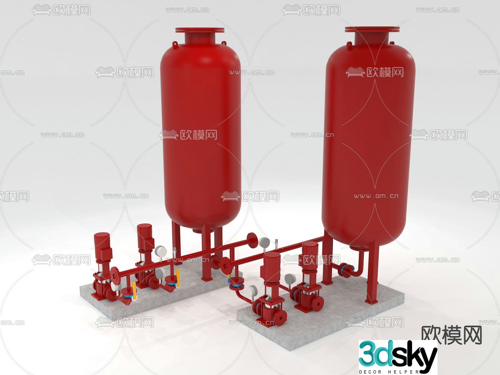 Fire equipment stabilizer pump 3d model