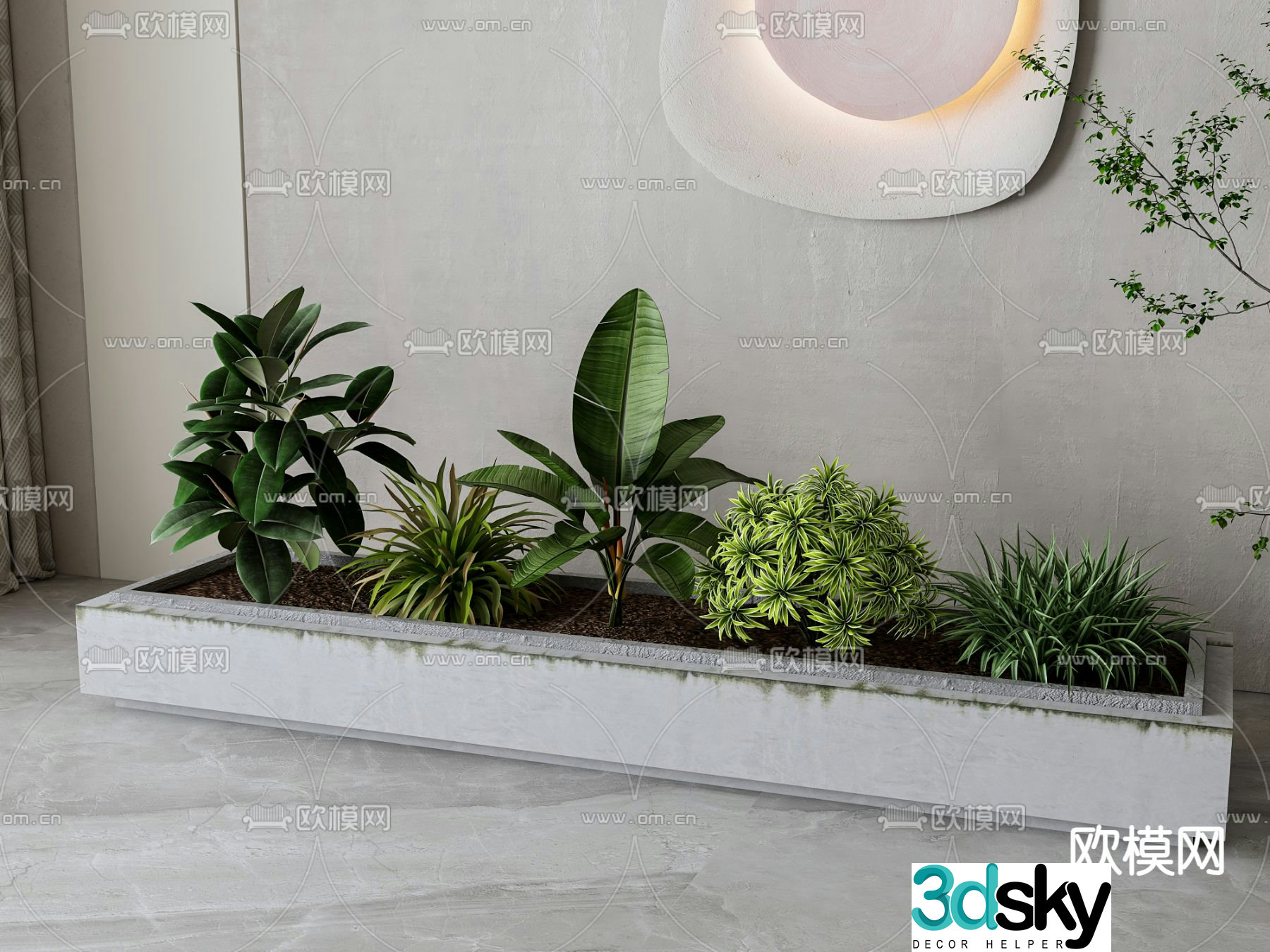 Flower box flower pond flower bed 3d model