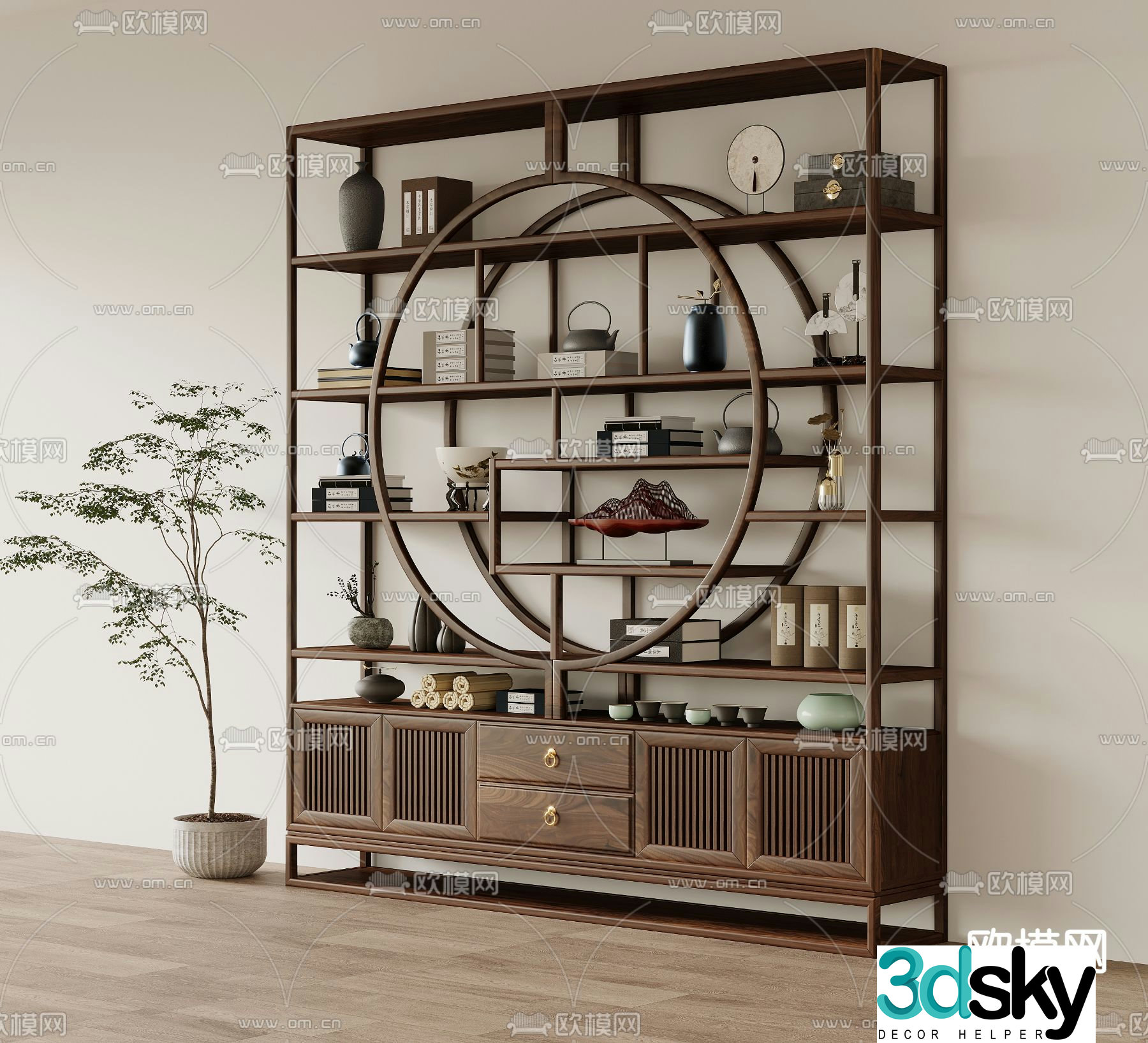 Bogu rack new Chinese style storage rack display rack 3d model