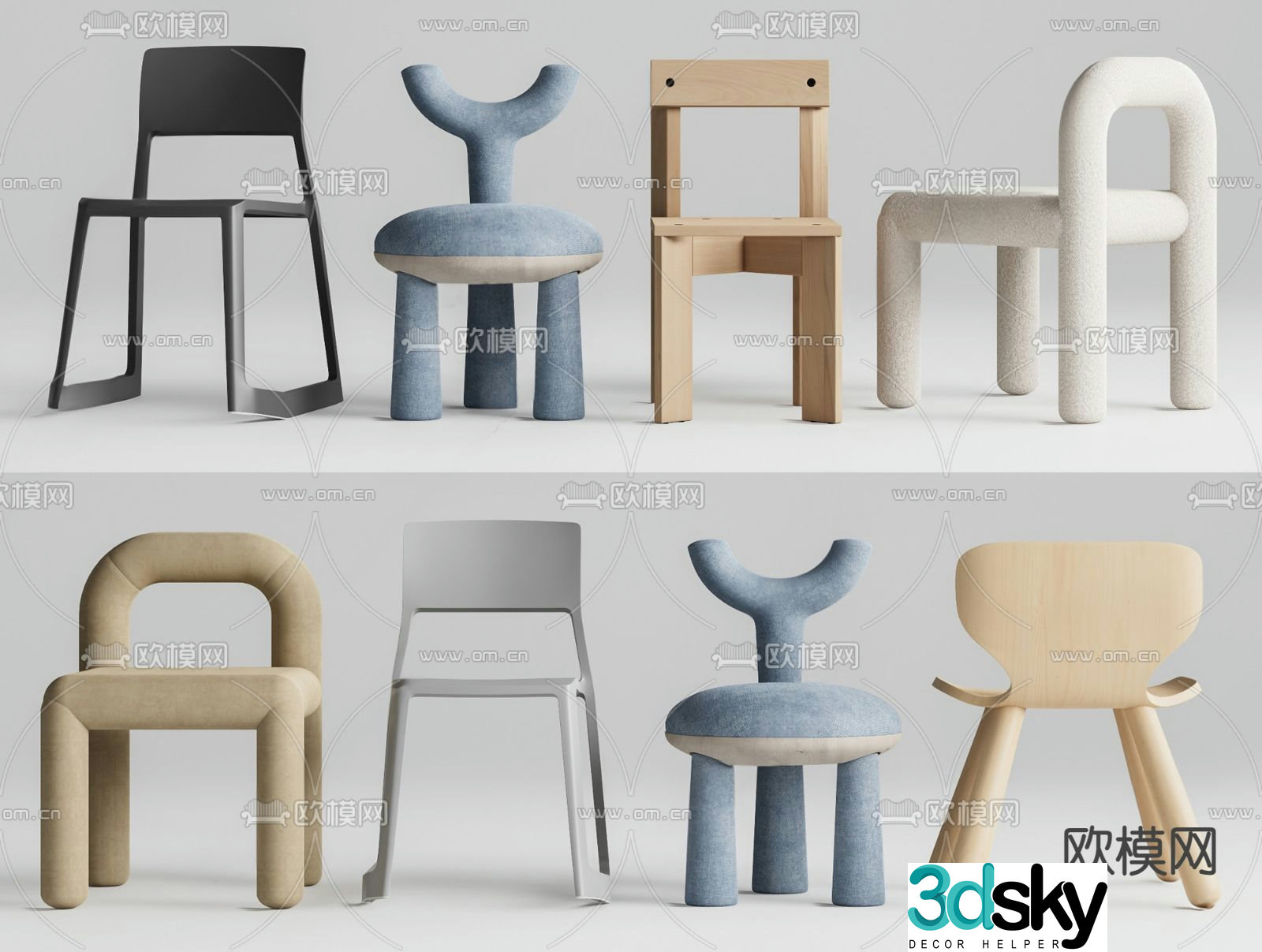 Simple children’s chair 3d model