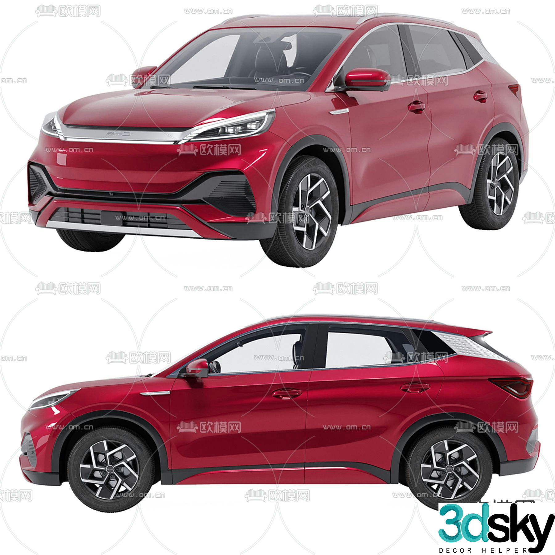 BYD Yuan Plus 2024 car sedan 3d model