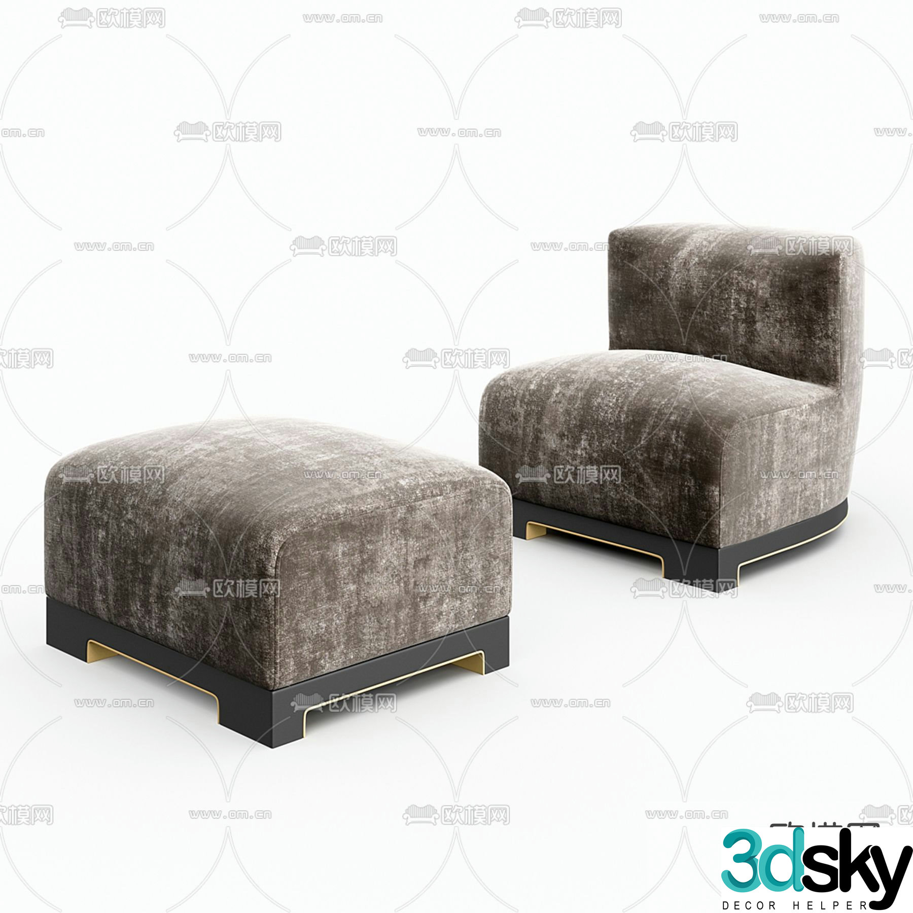 Achille Salvagni single sofa 3d model