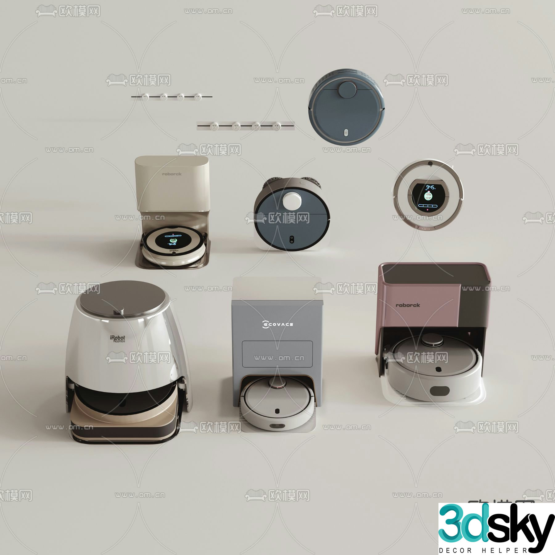 Modern sweeping robot intelligent sweeping robot automatic sweeping machine 3d model