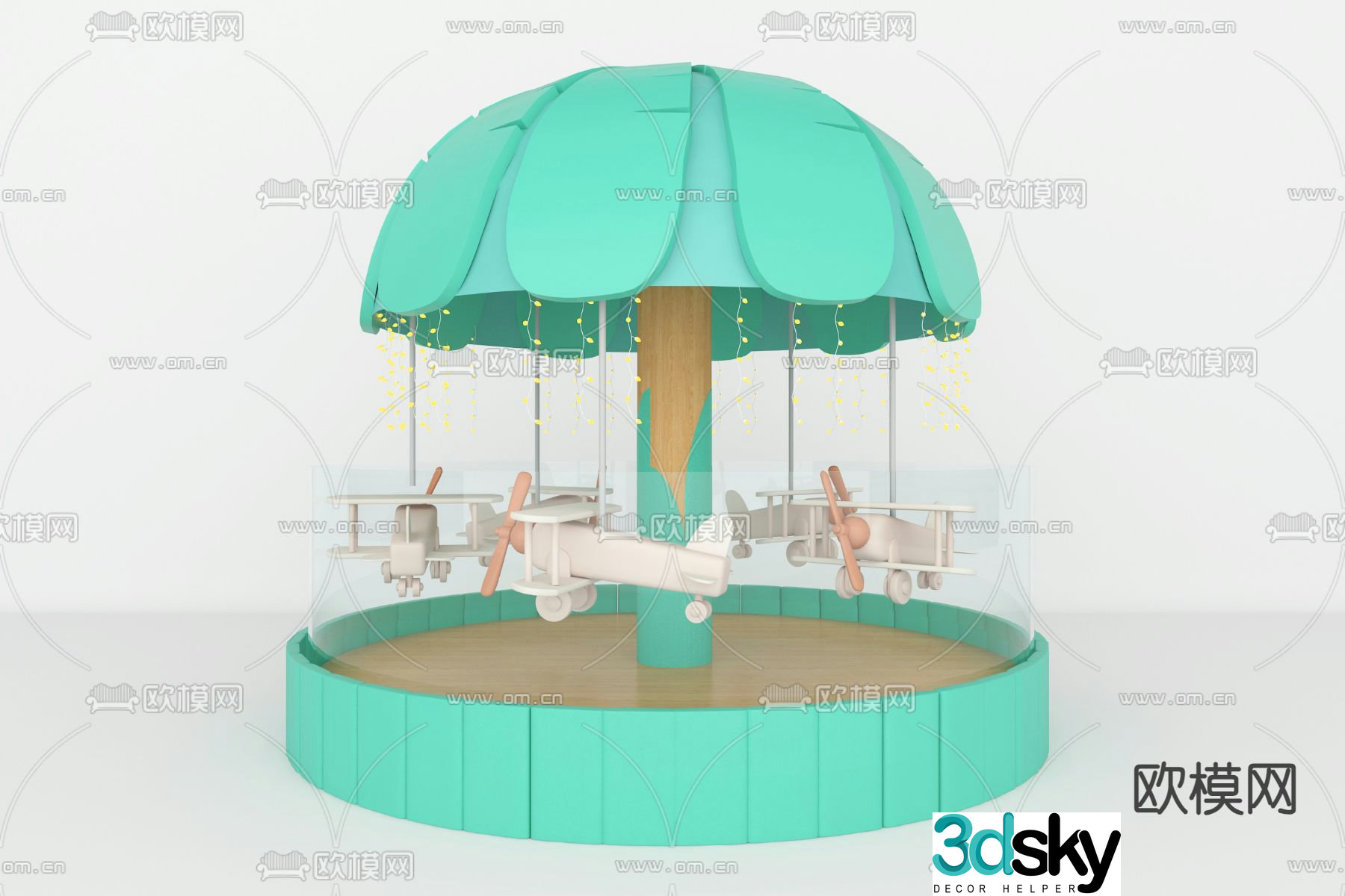 Carousel amusement equipment 3d model