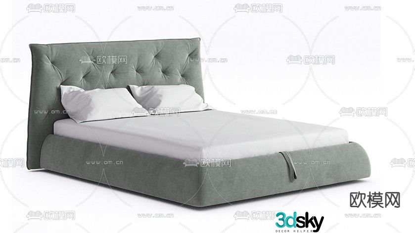 Italian double bed 3d model