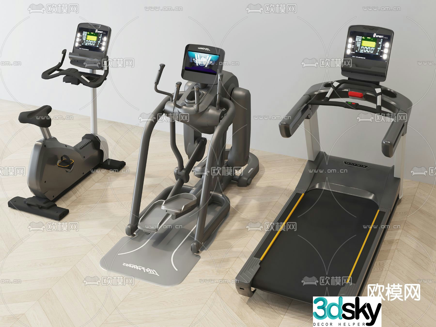 Treadmill fitness machine 3d model