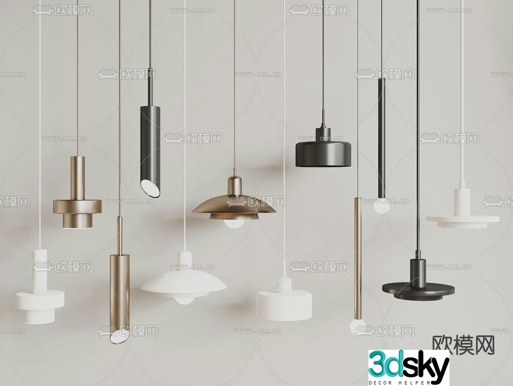 Modern creative chandelier chandelier 3d model