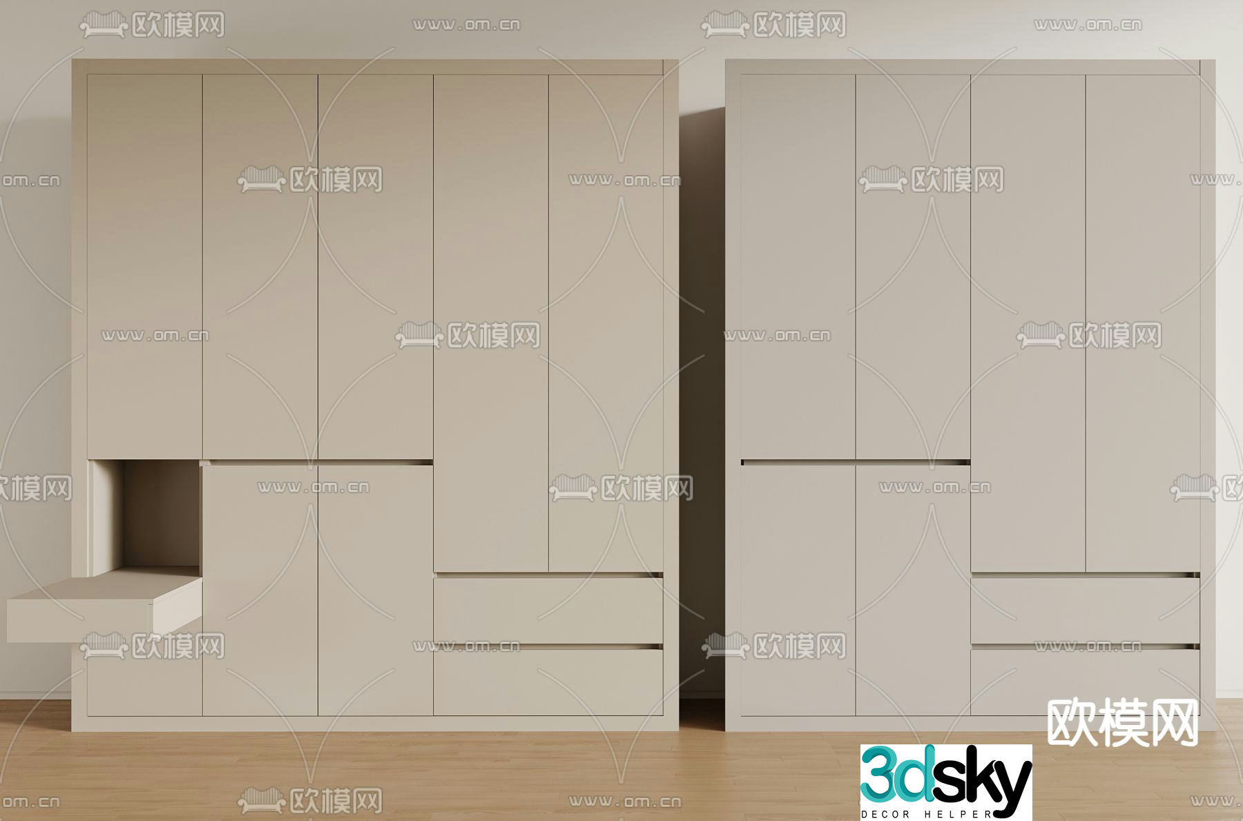 modern wardrobe wardrobe 3d model