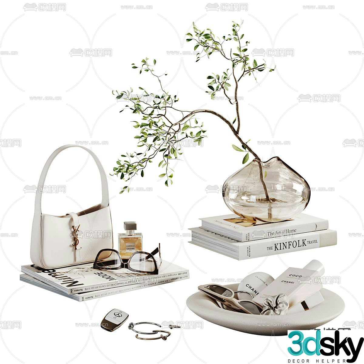 Decoration Desktop Ornaments Vase Flower Art 3D Model
