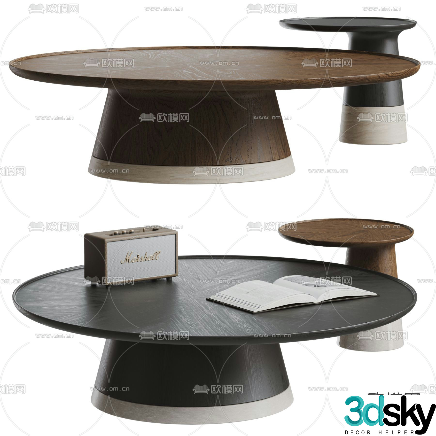 Medieval style coffee table log coffee table 3d model