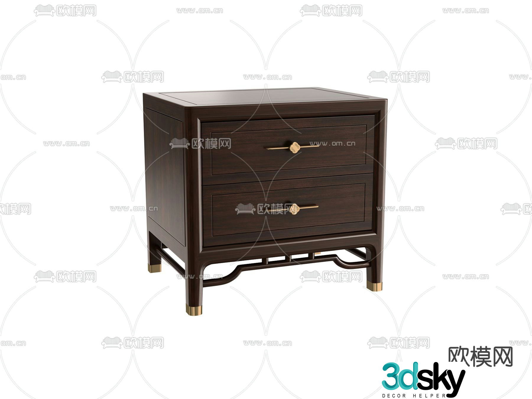 New Chinese style bedside table 3d model
