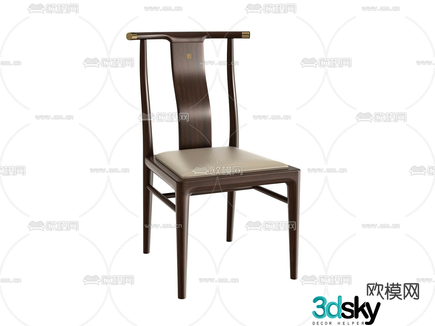 New Chinese style chair dining chair 3d model