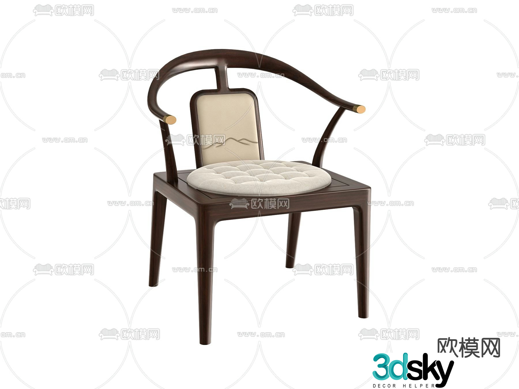 New Chinese style chair dining chair 3d model