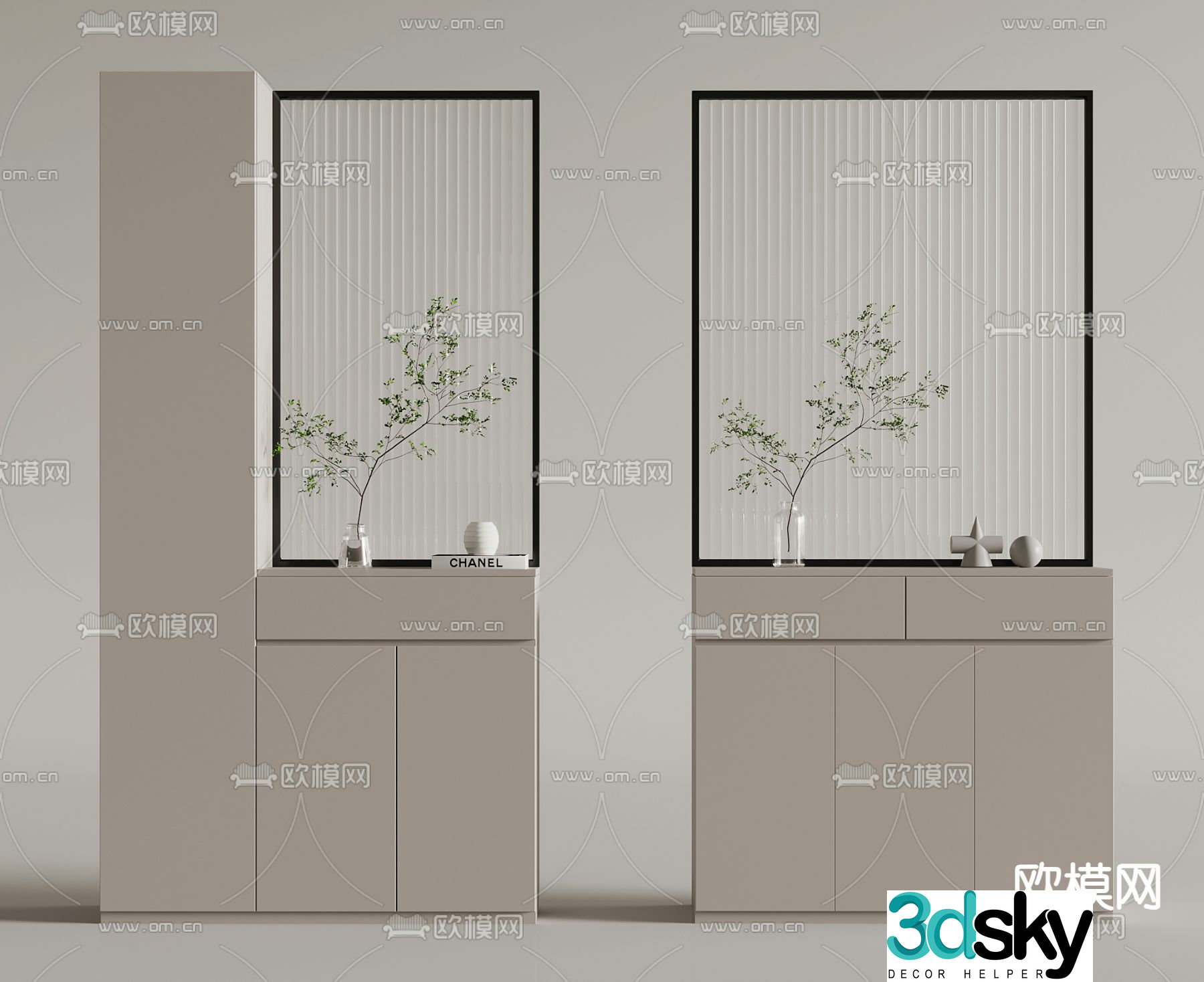 Modern shoe cabinet 3d model