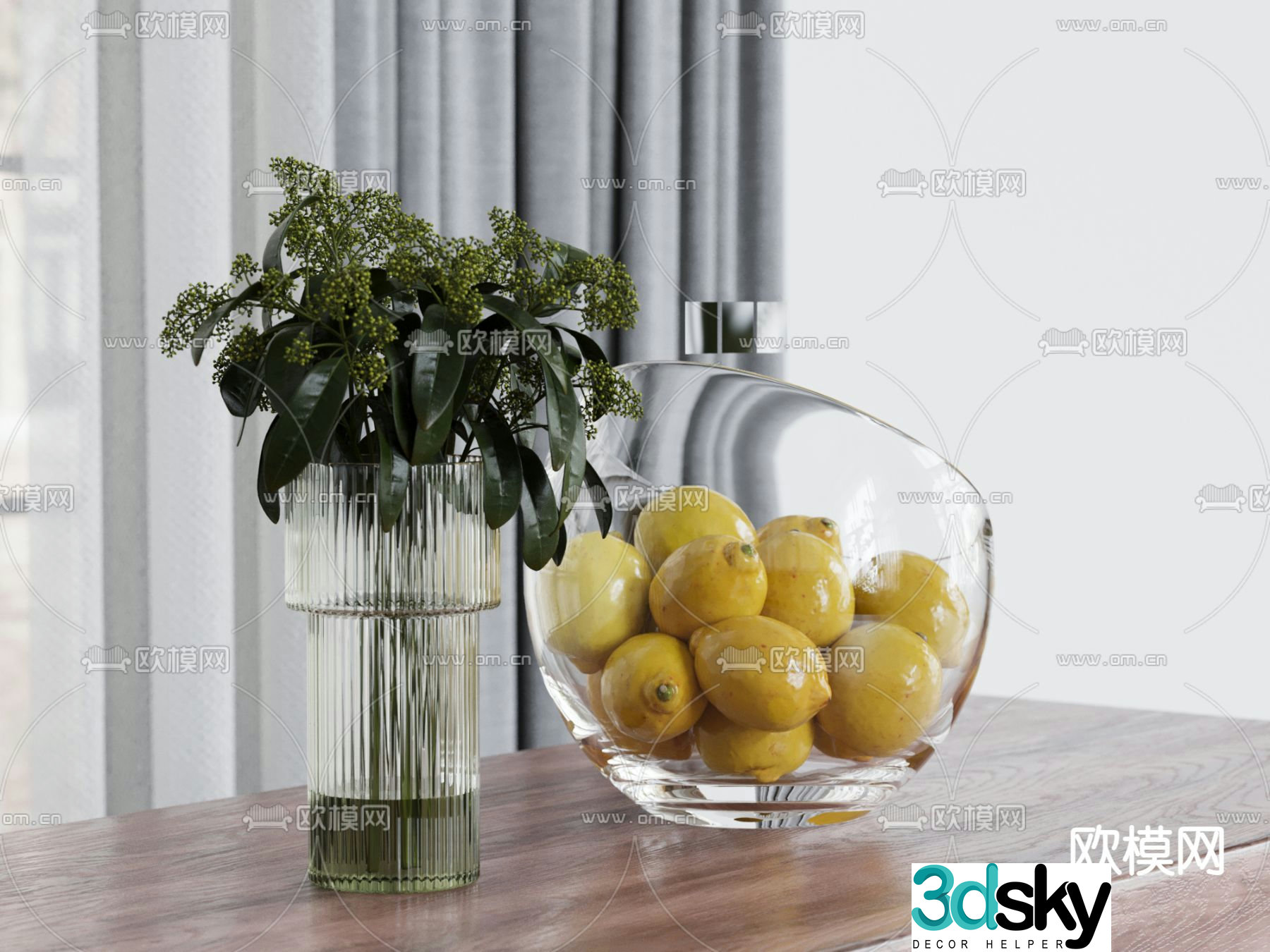 Fruit ornaments Fruit plate Lemon 3d model