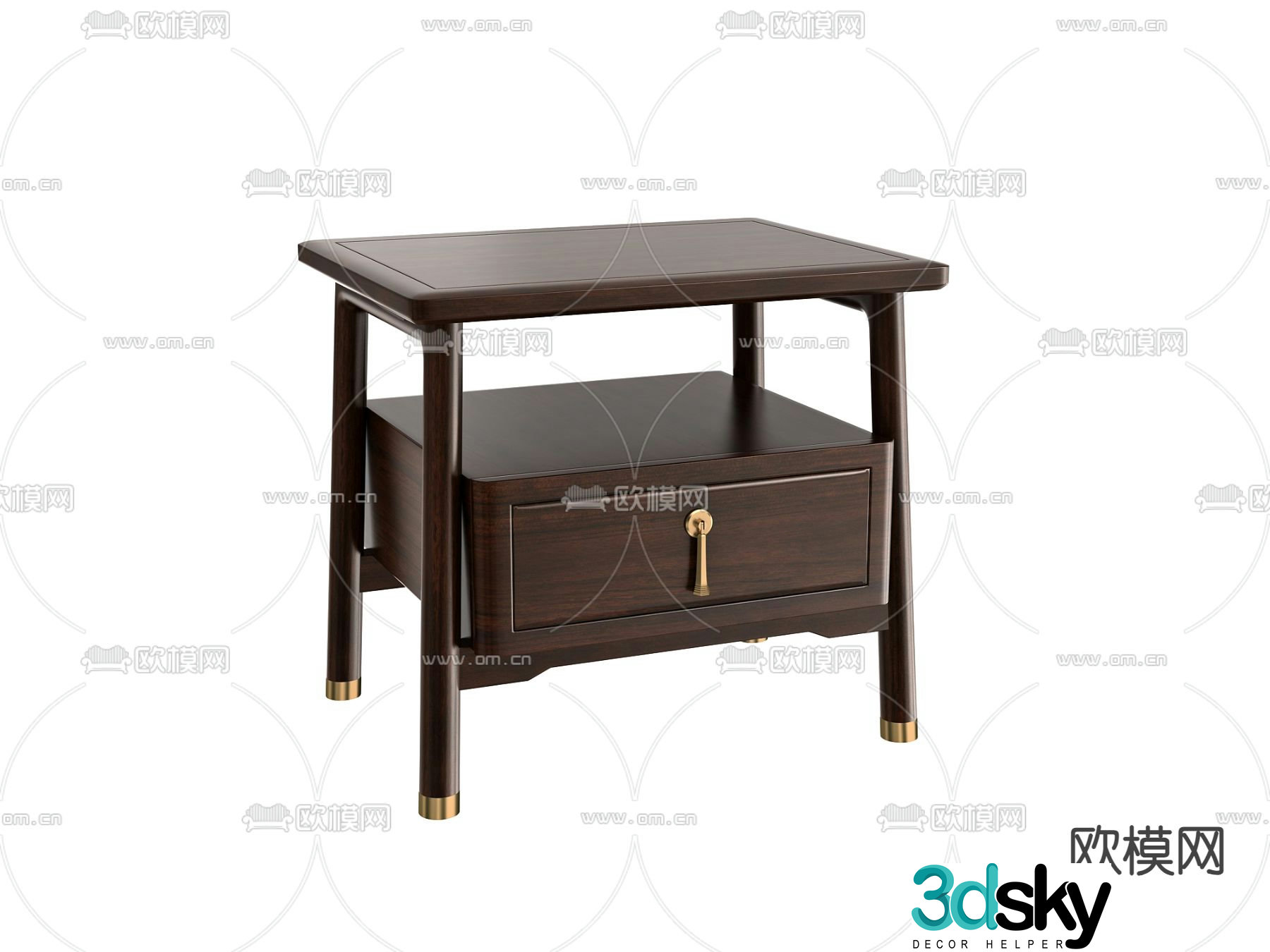 New Chinese style bedside table 3d model