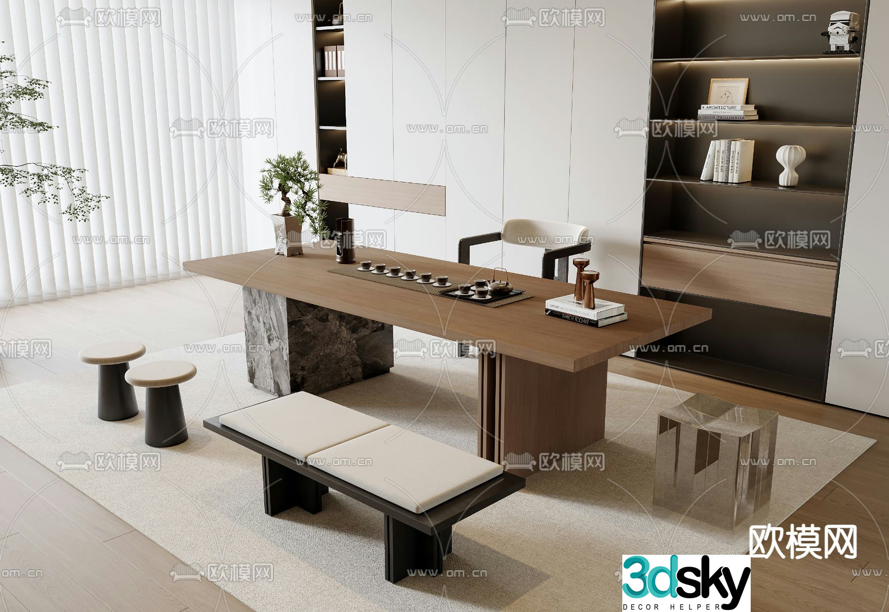 Modern tea table tea table 3d model
