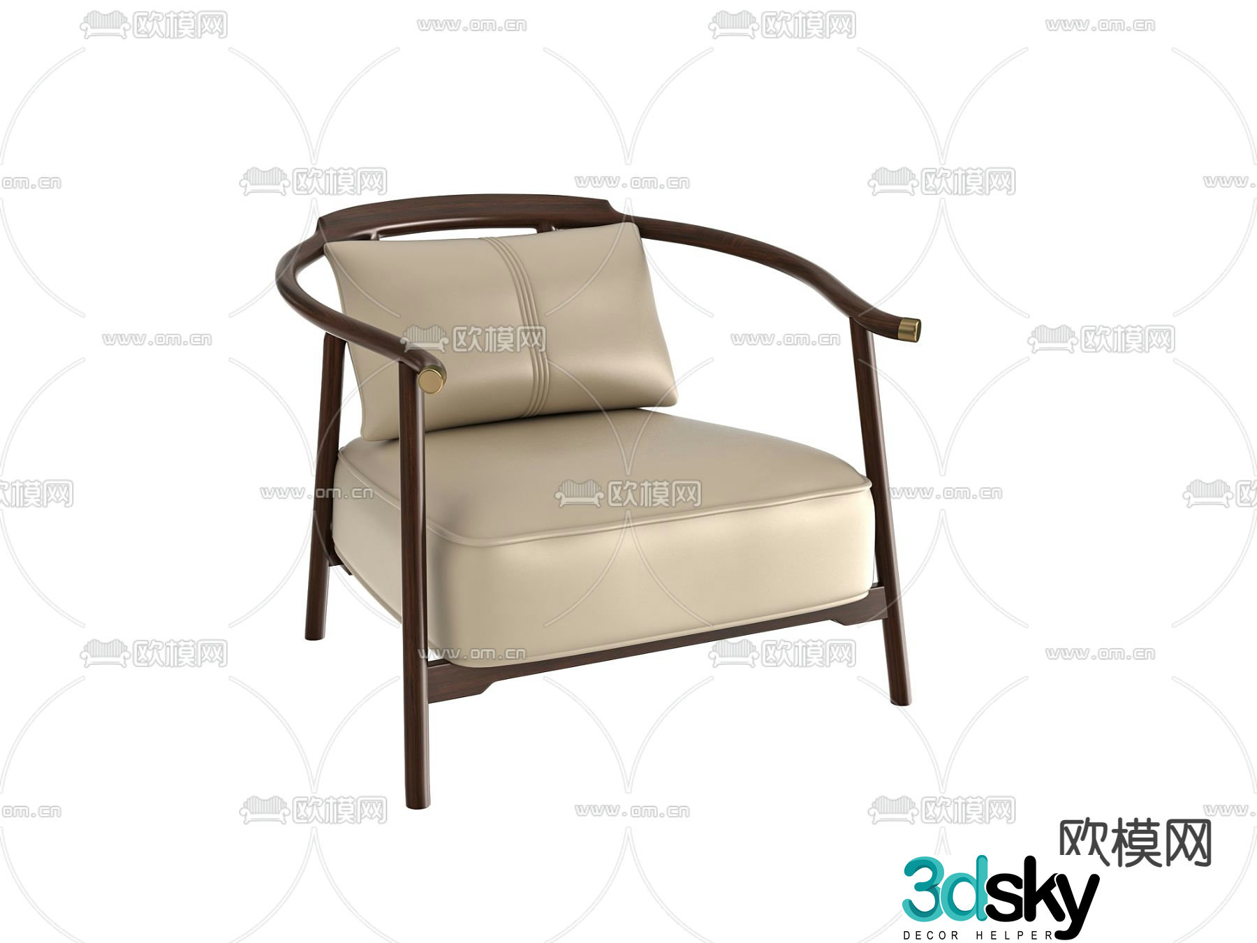 New Chinese style chair leisure chair 3d model