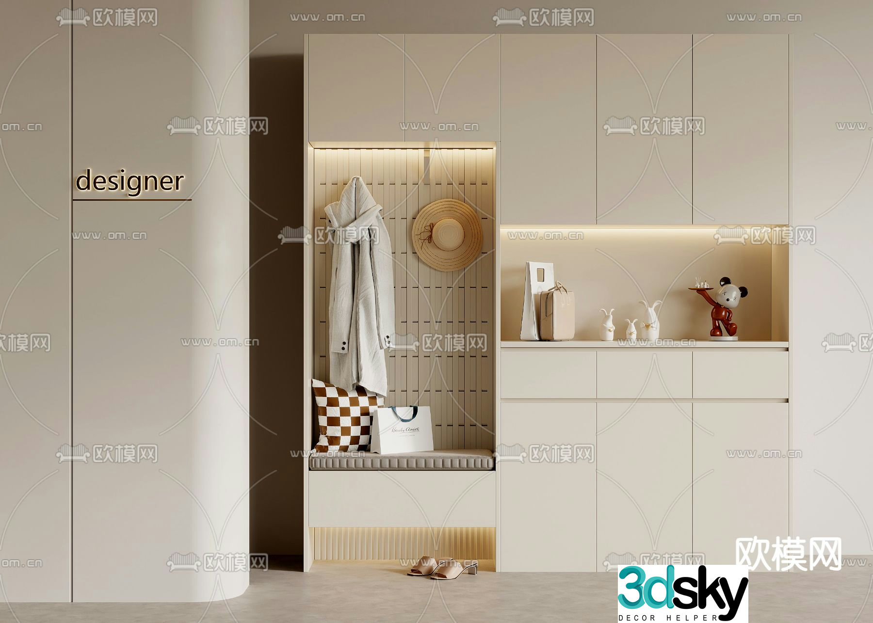Entrance shoe cabinet 3D model