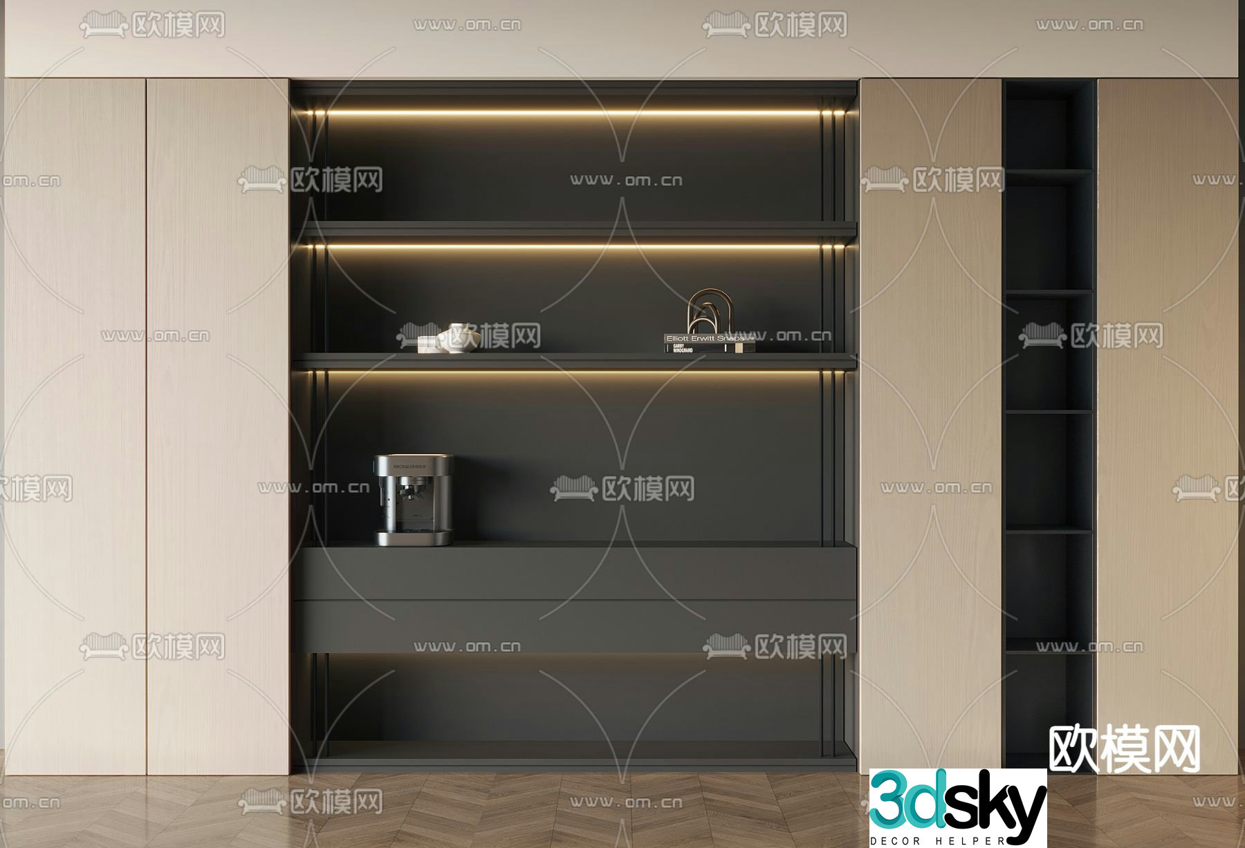 Modern decorative cabinet display cabinet 3d model