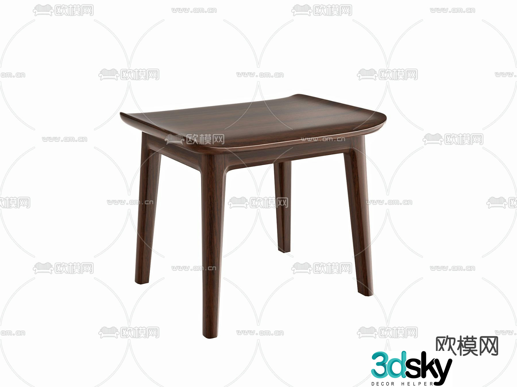 New Chinese style stool low stool square stool 3D model