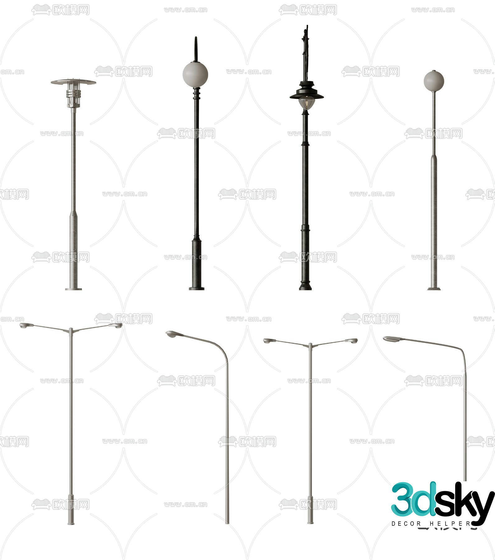 Street lights one-arm street lights courtyard street lights landscape street lights 3D model