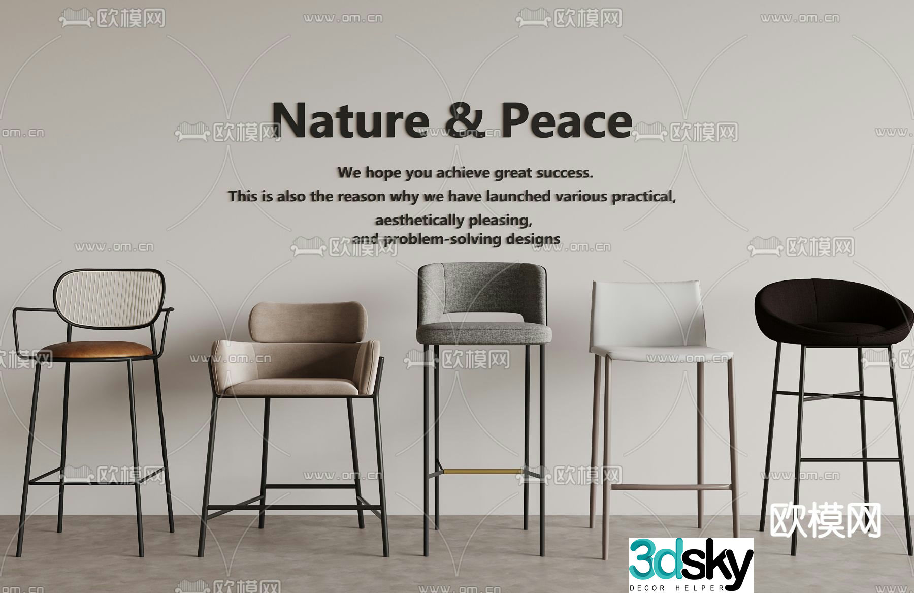 Modern bar stool bar stool 3d model