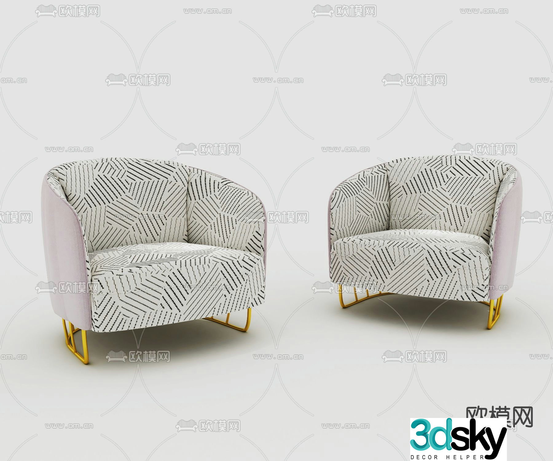 Modern single sofa 3d model
