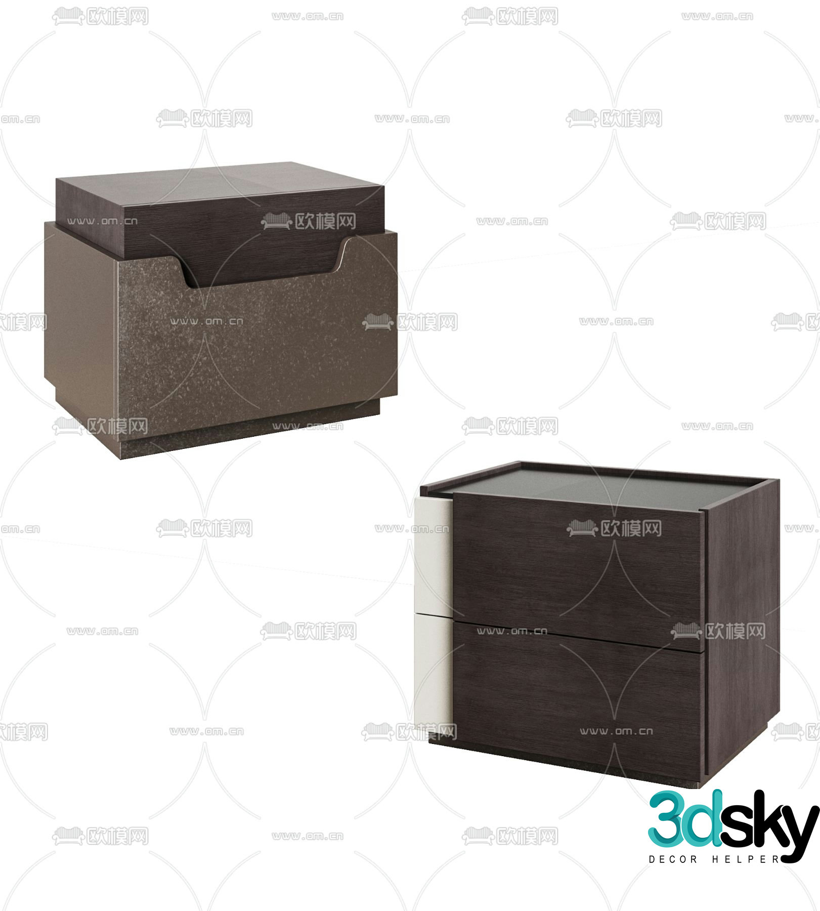 Modern bedside table 3d model
