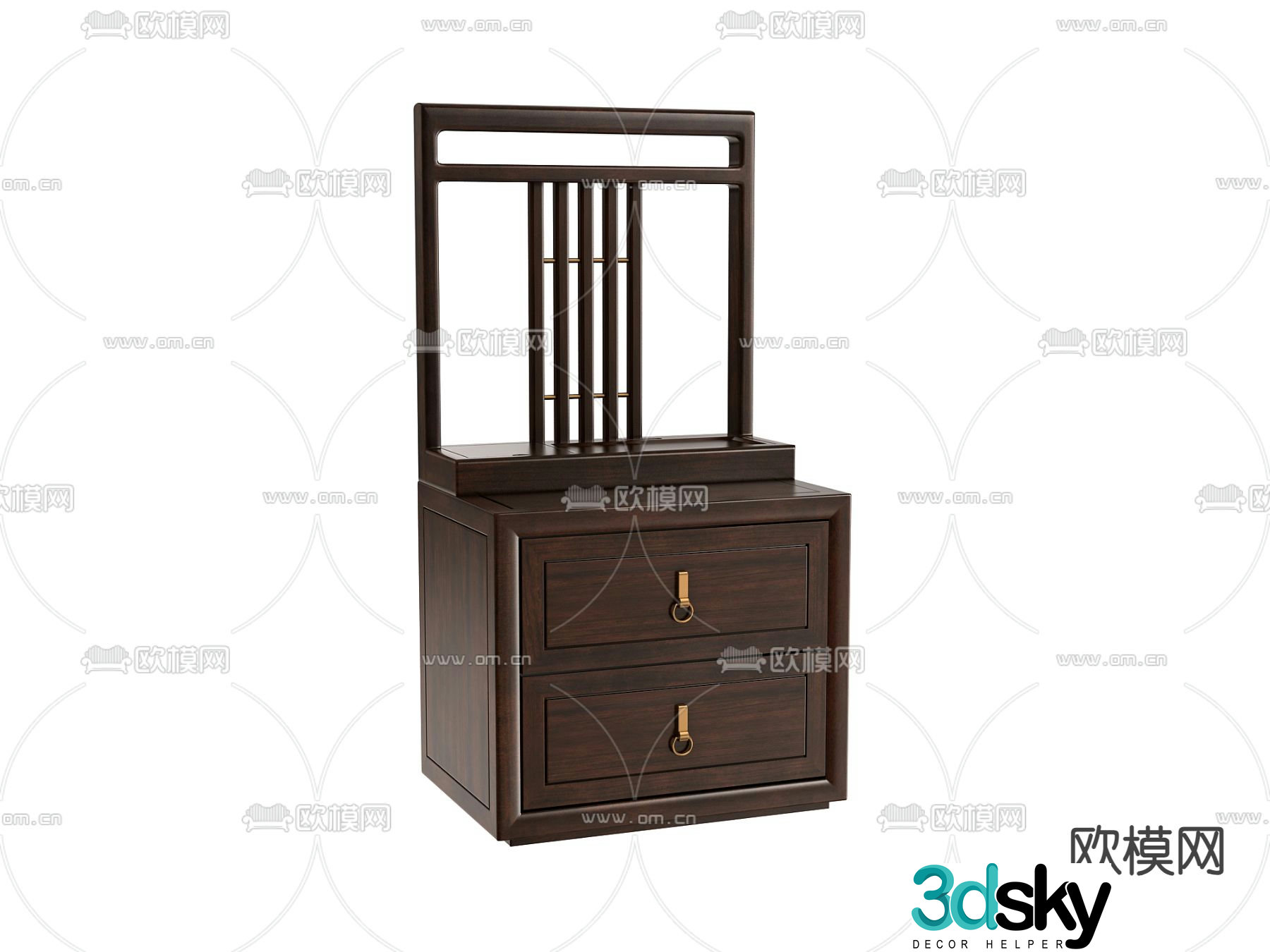 New Chinese style bedside table 3d model